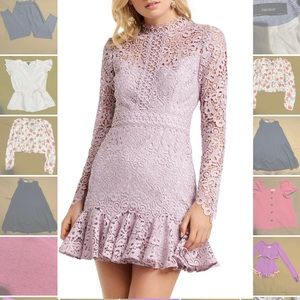 Evernew apple lace mini lilac dress